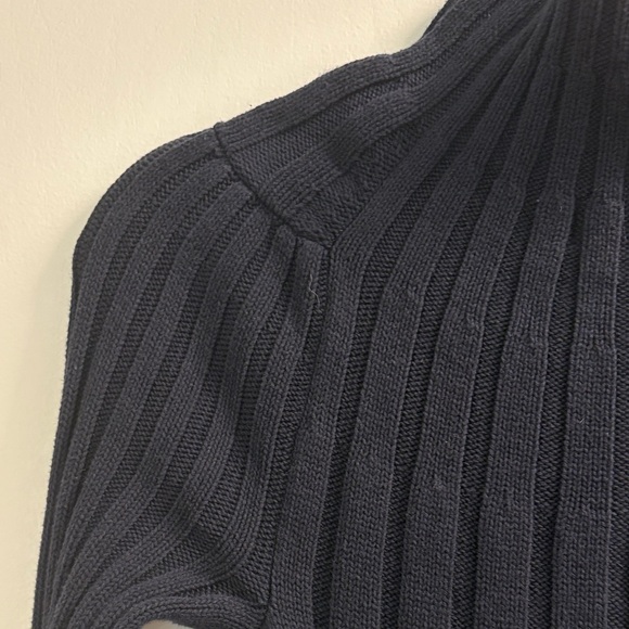 Banana Republic Dark Navy Ribbed Long-Sleeve Midi Dress - Picture 6 of 7